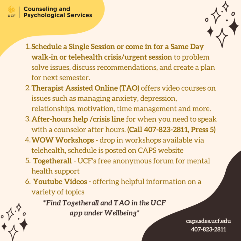 FORMS & Appointments • Counseling and Psychological Services • UCF